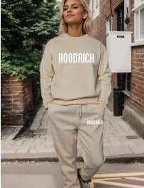 Women's casual set of sweater and joggers with sporty lettering Lisslune