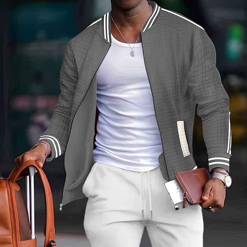 Men's sporty quilted jacket with modern cut and practical zip pockets Lisslune