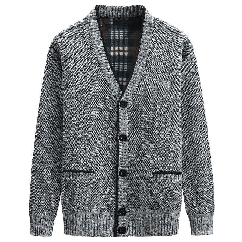 Men's cardigan with V-neck and high-quality details Lisslune