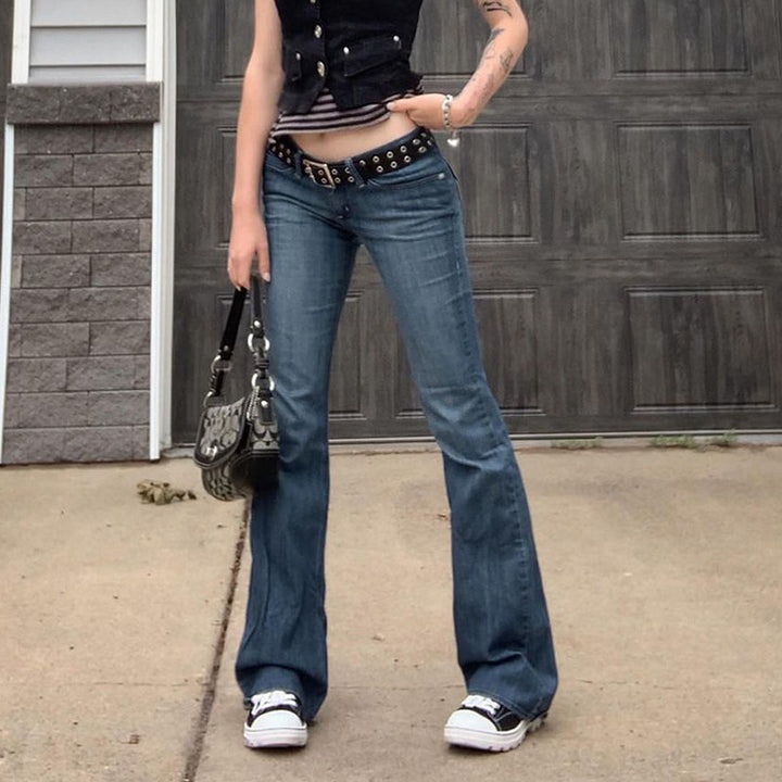 Ladies Bootcut Jeans with playful fringe trim Lisslune