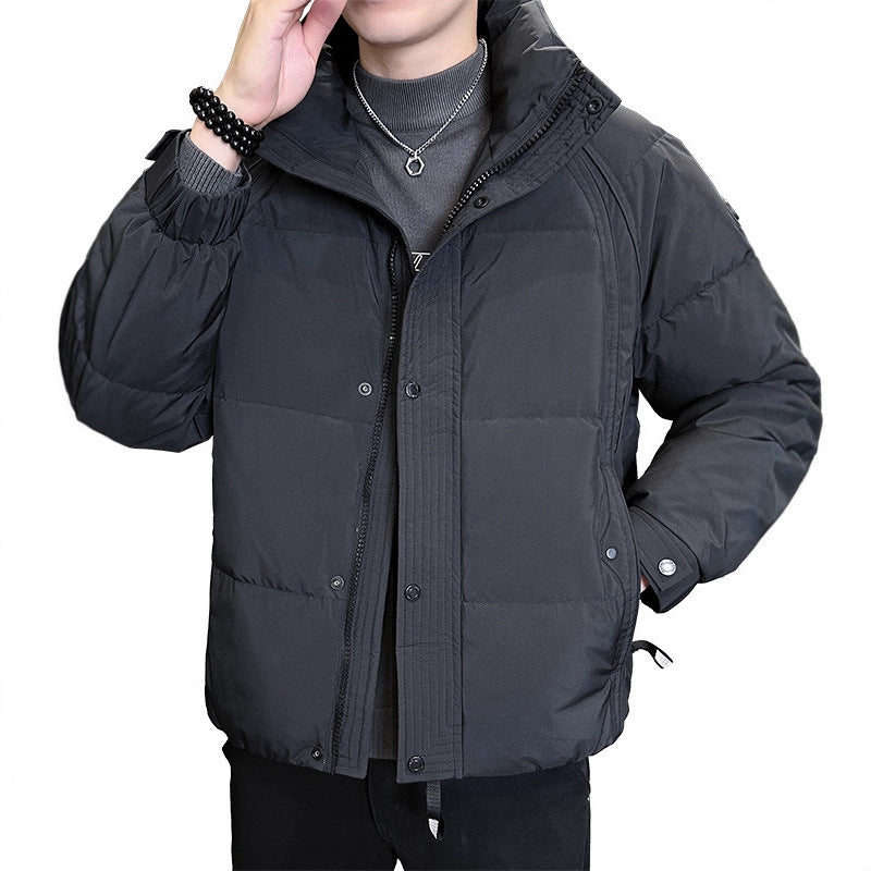 Men's Quilted Winter Jacket with Generous Hood and Insulating Filling Lisslune