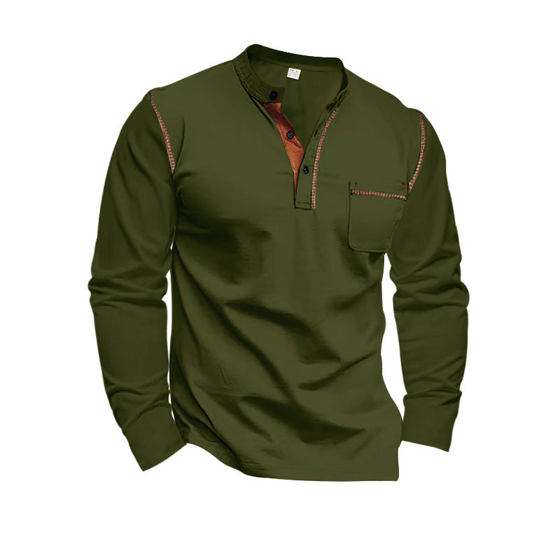 Men's long sleeve shirt with elegant contrast details Lisslune