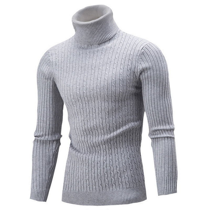 Men's Cozy Cable Knit Turtleneck Sweater Lisslune