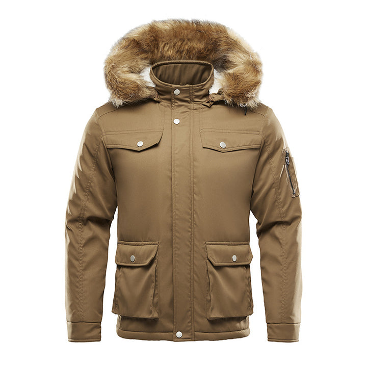 Men's insulated winter jacket with detachable hood and lining Lisslune