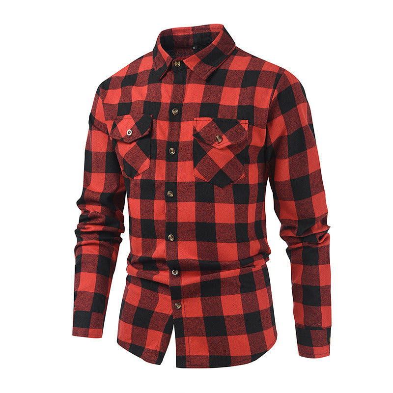 Men's Checkered Shirt with Fashionable Cut Lisslune