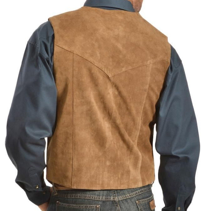 Men's suede vest in rustic look with practical pockets Lisslune