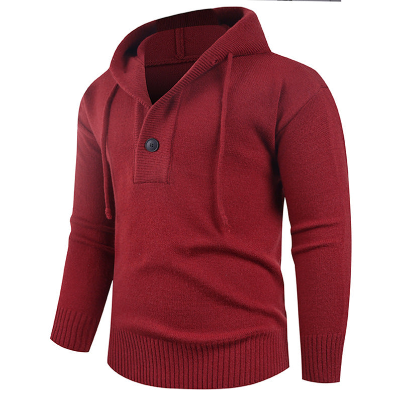 Men's stylish hooded sweatshirt with button detail Lisslune