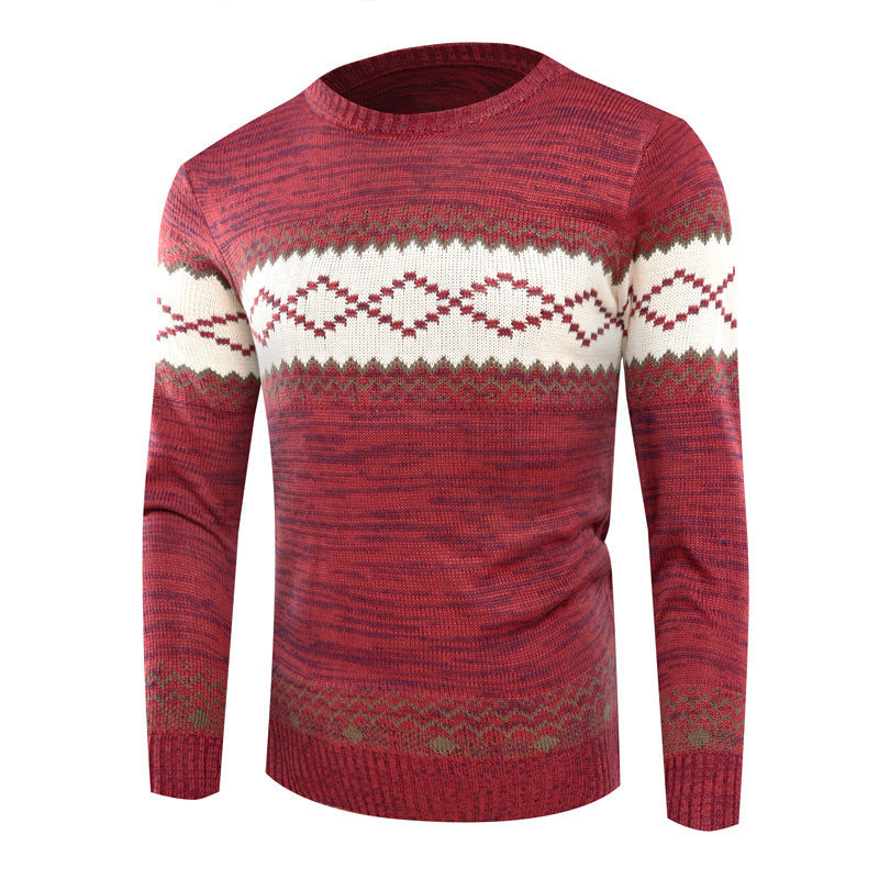 Men's knitted sweater with modern geometric pattern Lisslune