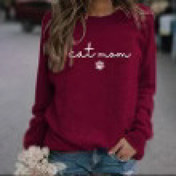 Ladies sweatshirt with creative cat mom design Lisslune