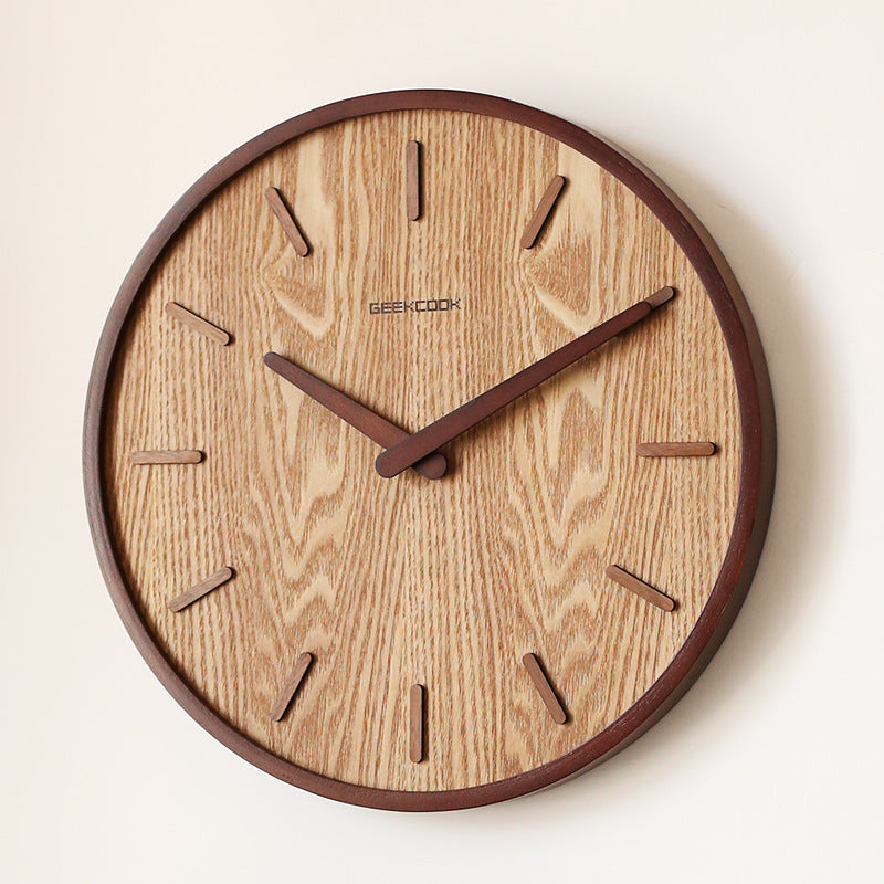 Lisslune | Minimalistic Quiet Wooden Wall Clock 12 Inch