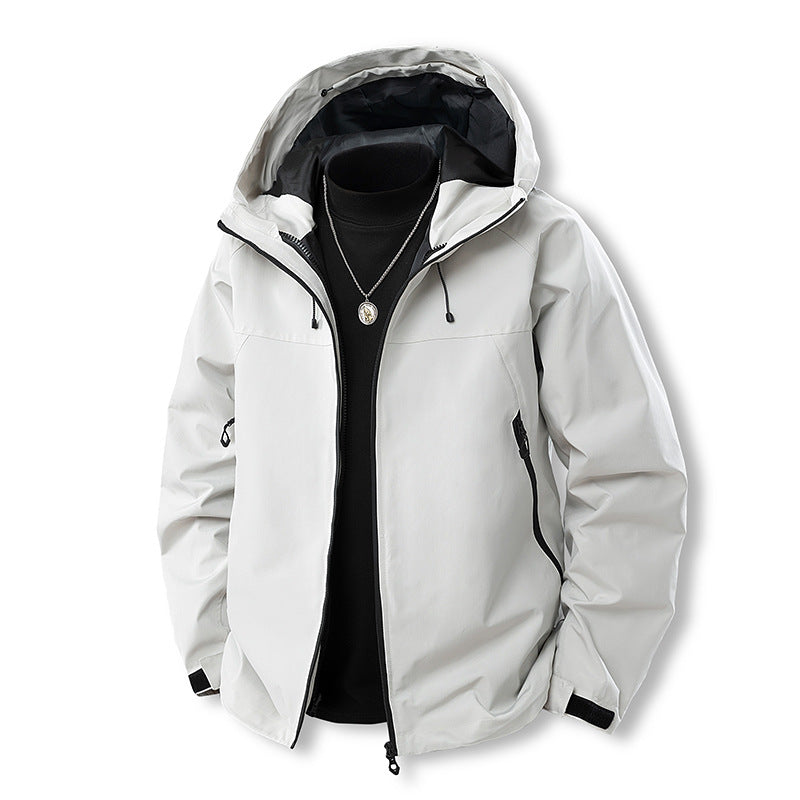 Men's Waterproof Outdoor Jacket with Adjustable Hood Lisslune