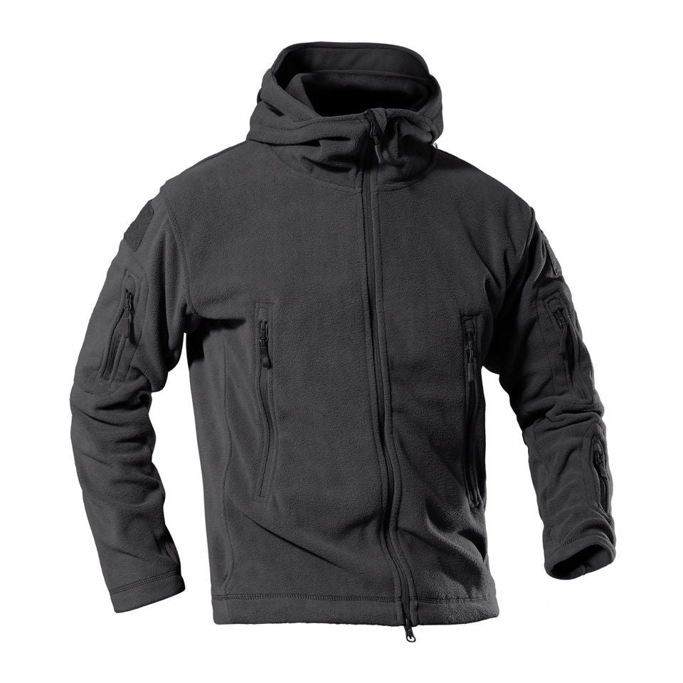 Men's fleece jacket with multifunctional zip pockets Lisslune