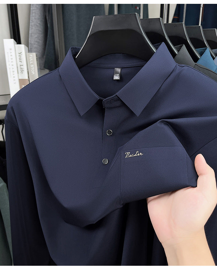 Men's long-sleeved Giro polo shirt with chic lettering Lisslune