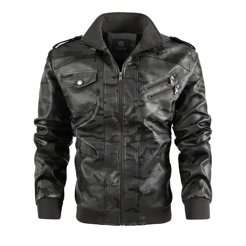 Men's camouflage leisure jacket with stylish zippered pockets Lisslune