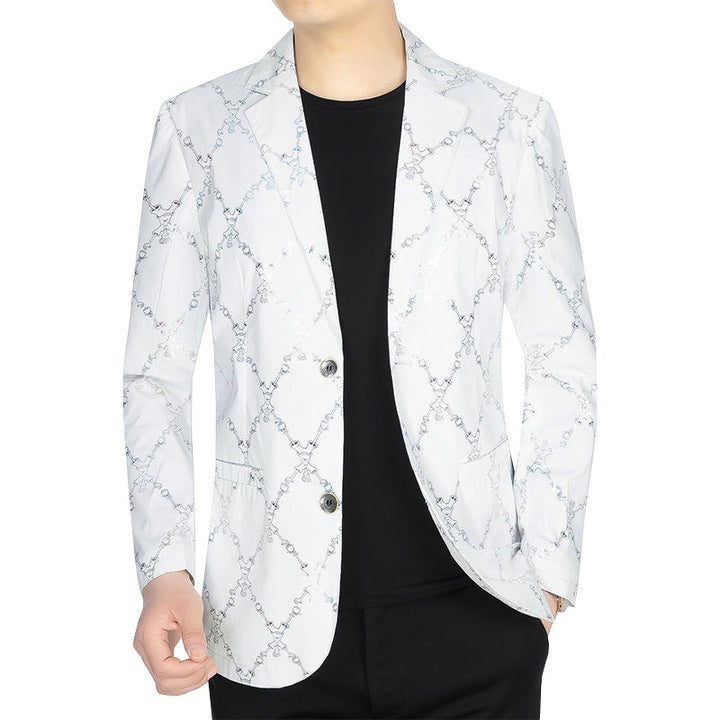Men's Creative Blazer Jacket with Abstract Design Lisslune
