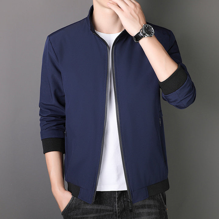 Men's sporty transitional jacket with high collar and functional zipper Lisslune