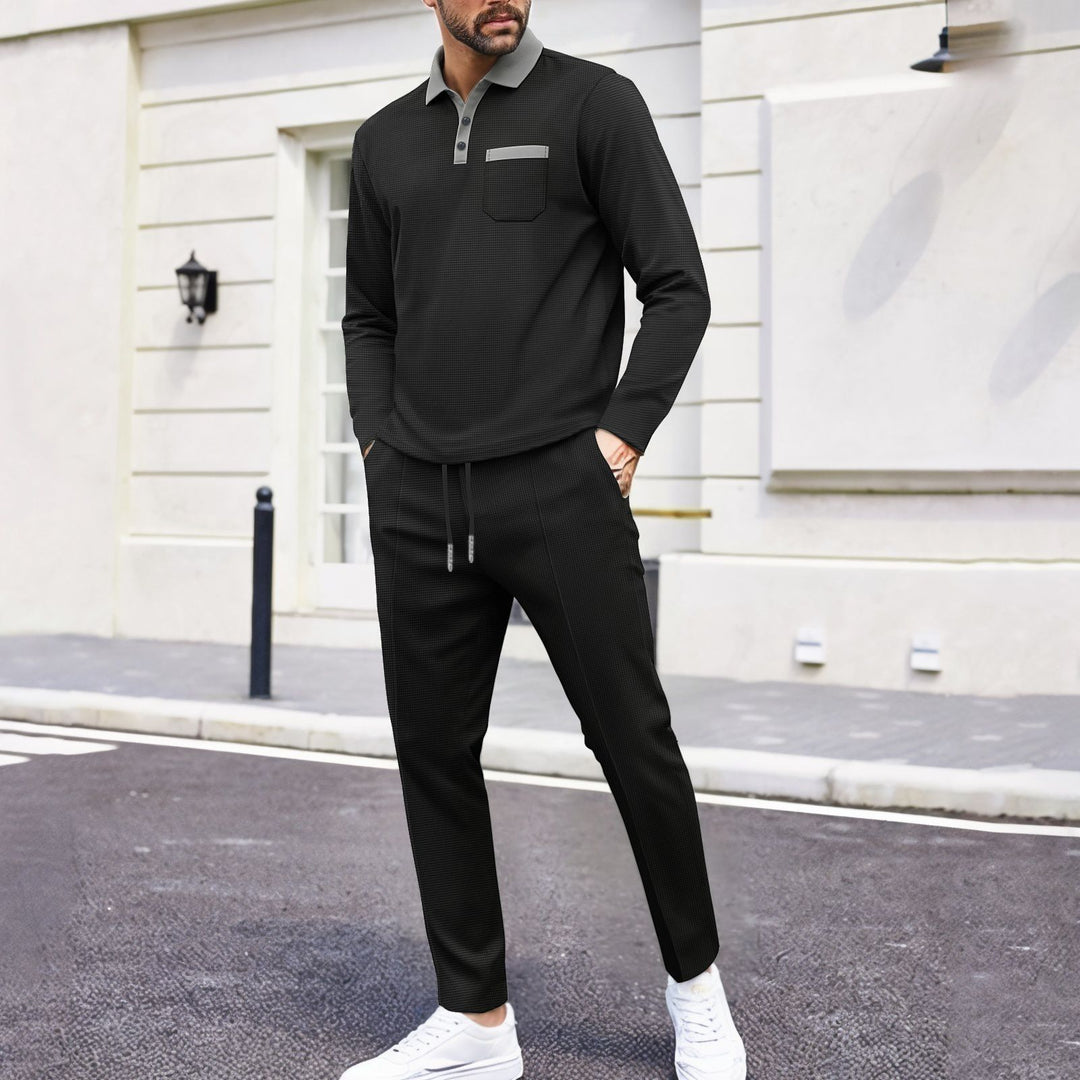Men's Functional Sportswear Set with High-Quality Stand Collar and Practical Pockets Lisslune