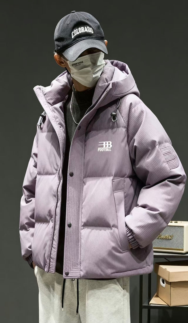 Men's Quilted Winter Jacket with Practical Hood and Durable Outer Material Lisslune