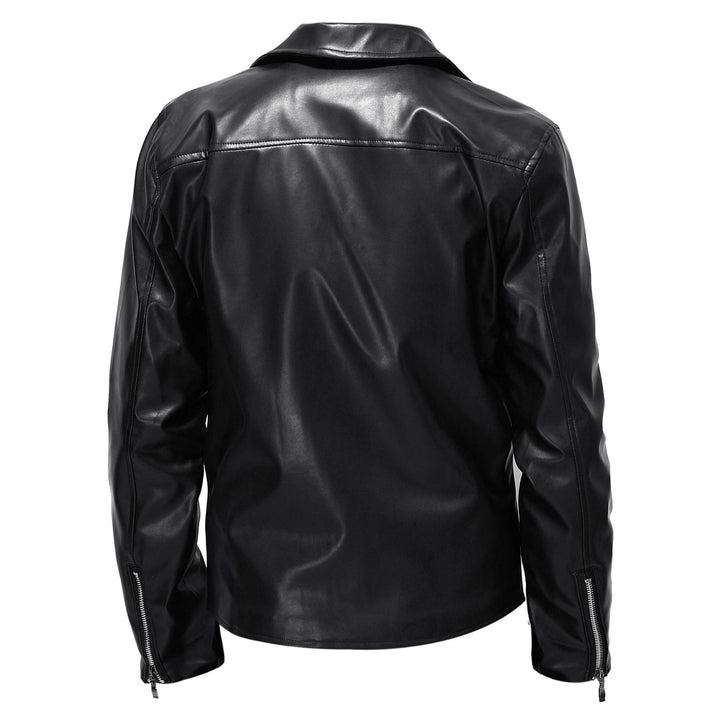 Men's stylish synthetic leather motorcycle jacket Lisslune