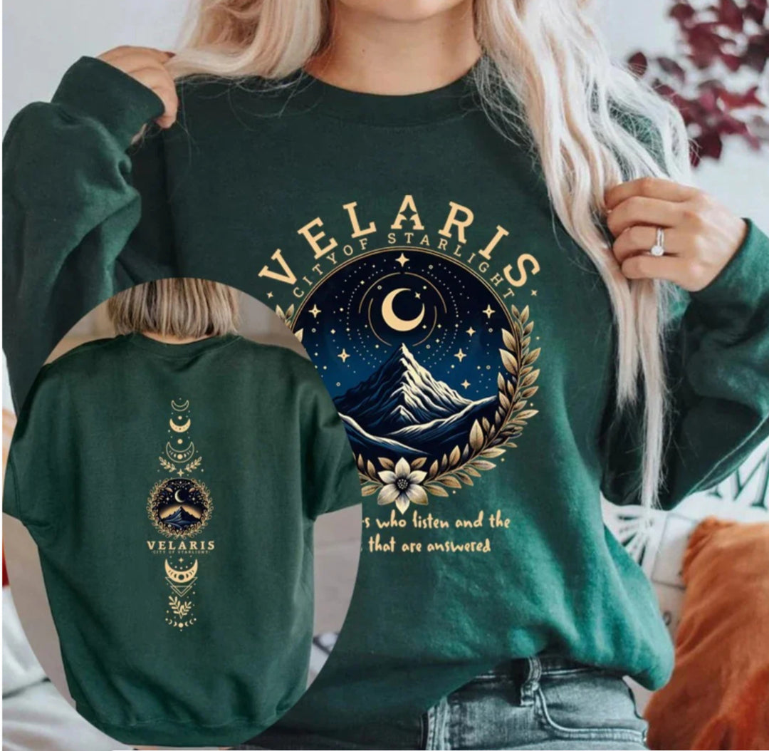Women's sweatshirt with artistic night sky motif Lisslune
