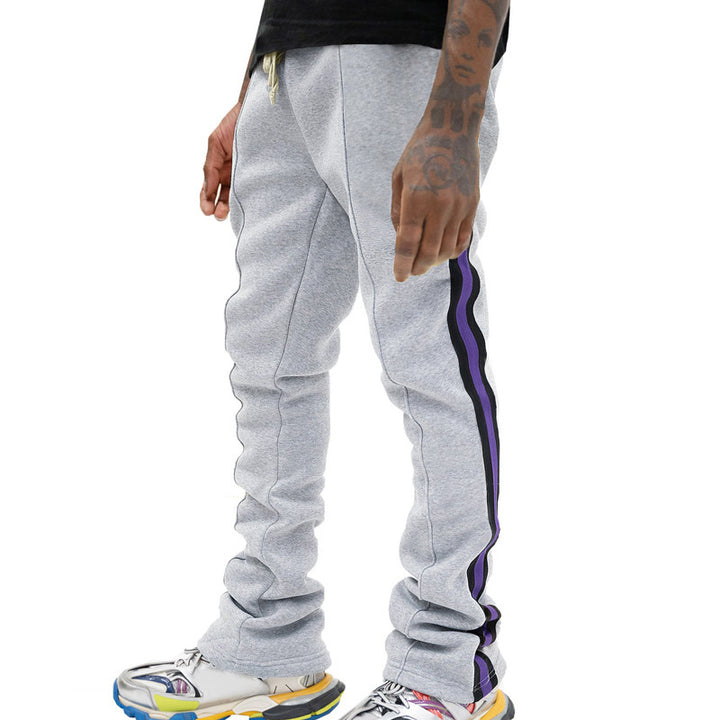 Men's Fashion Jogging Pants with High Waist and Contrast Stripes Lisslune