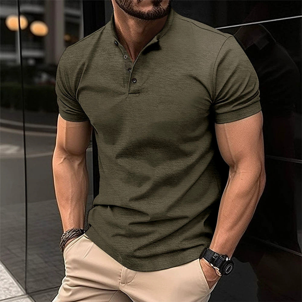 Men's polo shirt with stylish collar and breathable cotton Lisslune