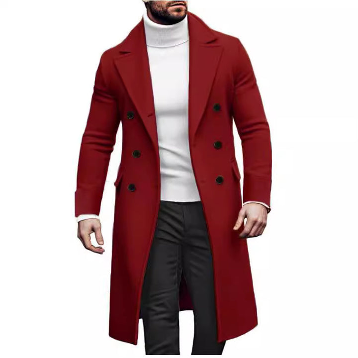 Men's elegant double coat with wide lapels and practical pockets Lisslune