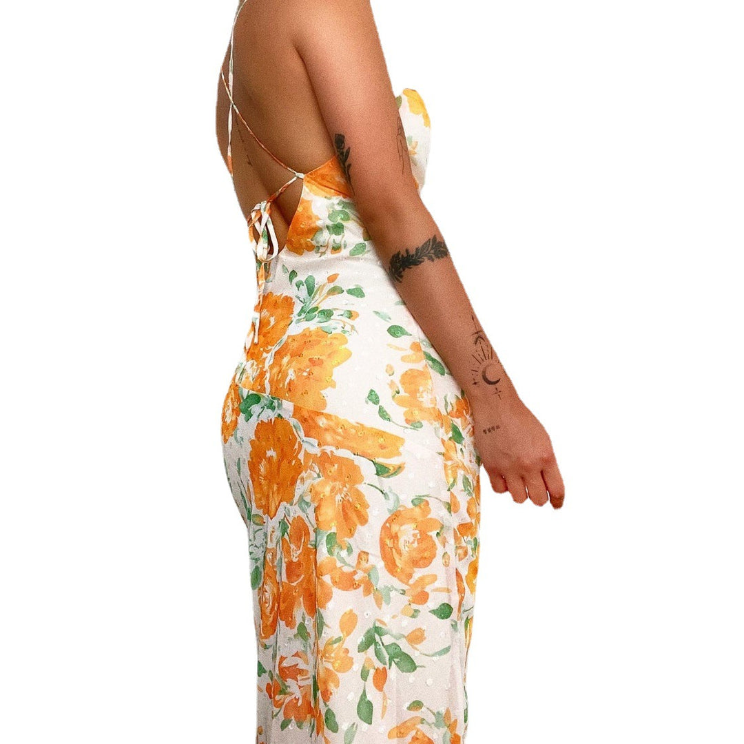 Women's Flower Pattern Maxi Dress Lune London