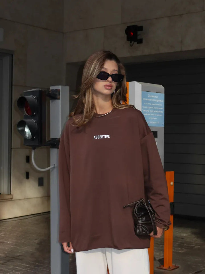 Women Oversized Sweatshirt with Eye-Catching Print Lisslune