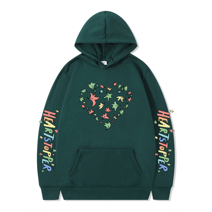 Women's hoodie with creative heart and leaf design Lisslune