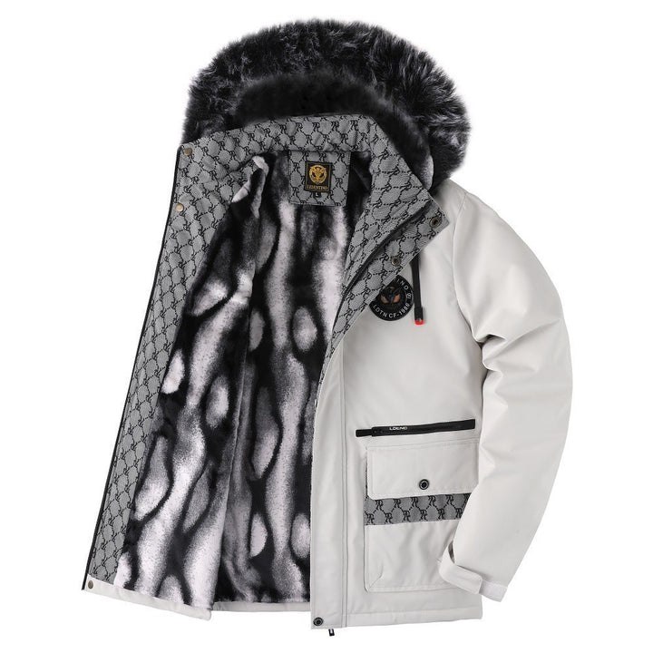 Men's insulated winter jacket with removable fleece collar Lisslune
