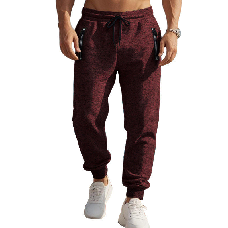 Men's sporty jogging pants with practical zipper and elastic waistband Lisslune