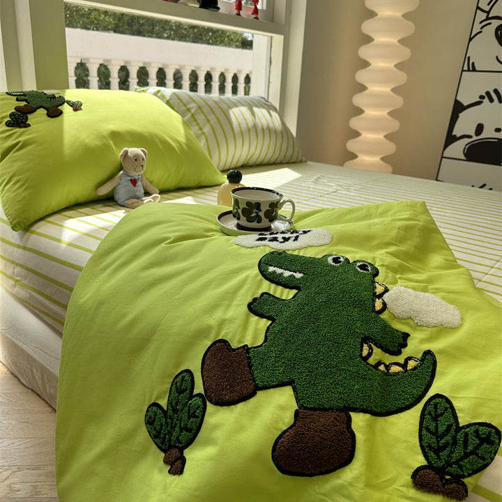 Rynx | Cotton Summer Cool Quilted Blanket Washable Pure Cotton Climate Blanket Four-Piece Set Single Double Quilt 2 M Bedding Set