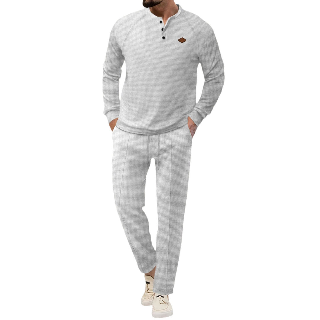 Men's high-quality leisure suit with button placket and elegant pockets Lisslune