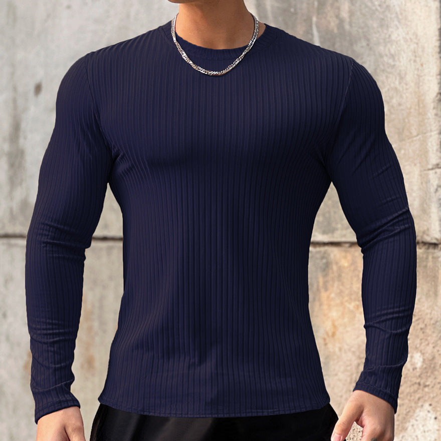 Men's long-sleeve shirt with textured ribbed pattern and sporty fit Lisslune