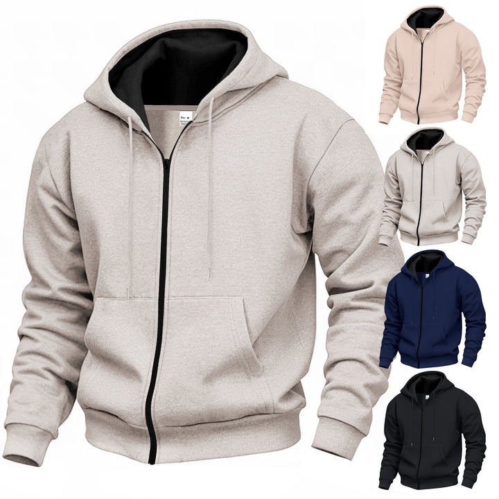 Men's Premium Hooded Jacket with Full Zipper and Soft Fleece Lining Lisslune