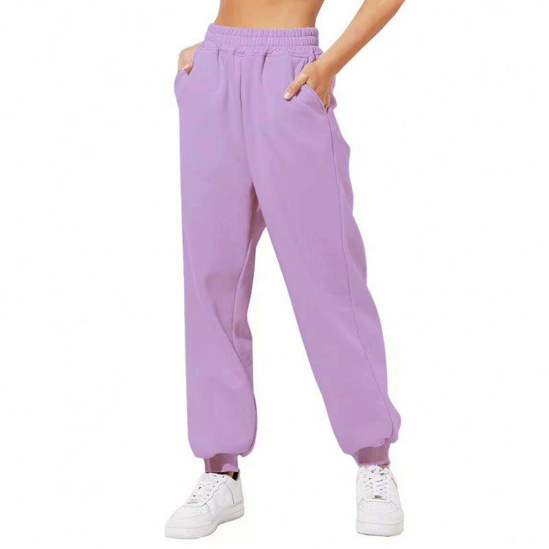 Women's jogging pants with elastic waistband and side pockets Lisslune