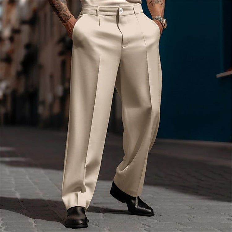 Men's classic suit trousers with a high waist and wide legs Lisslune
