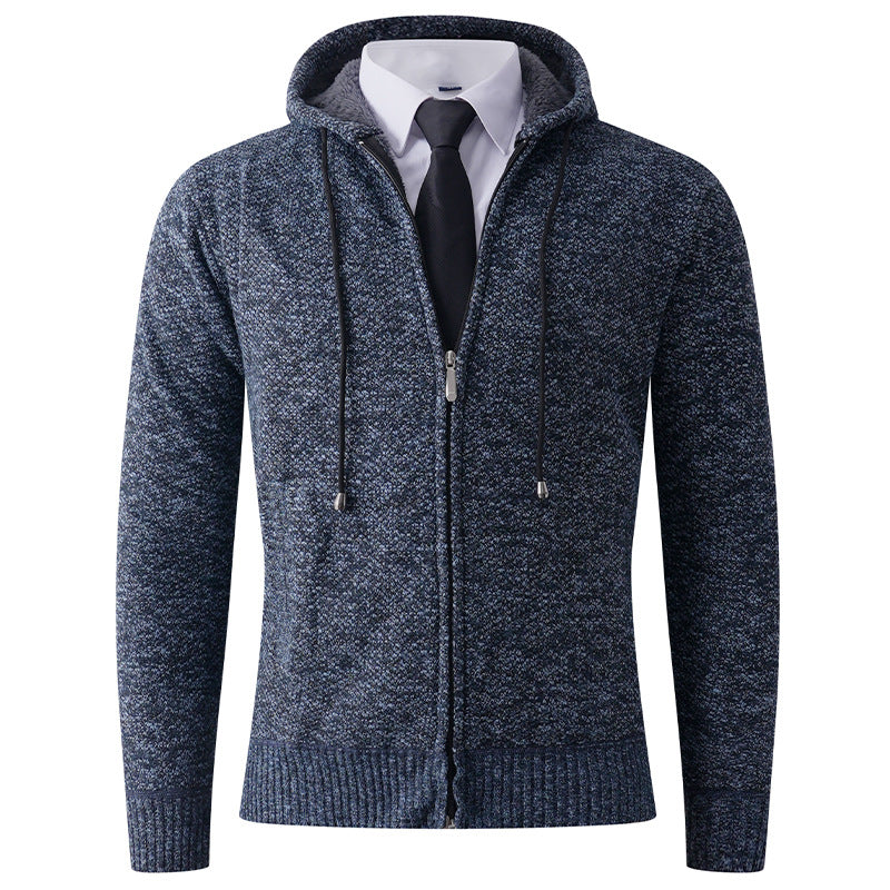 Men's fashionable cardigan with hood and zipper Lisslune