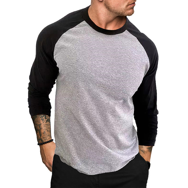 Men's Sporty Long Sleeve Shirt with Raglan Sleeves Lisslune
