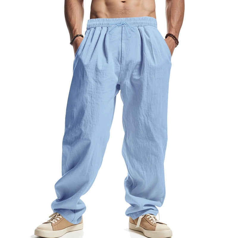 Men's casual leisure pants with elastic waistband and side pockets Lisslune