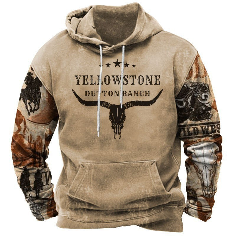 Men's hoodie with western and cowboy design Lisslune