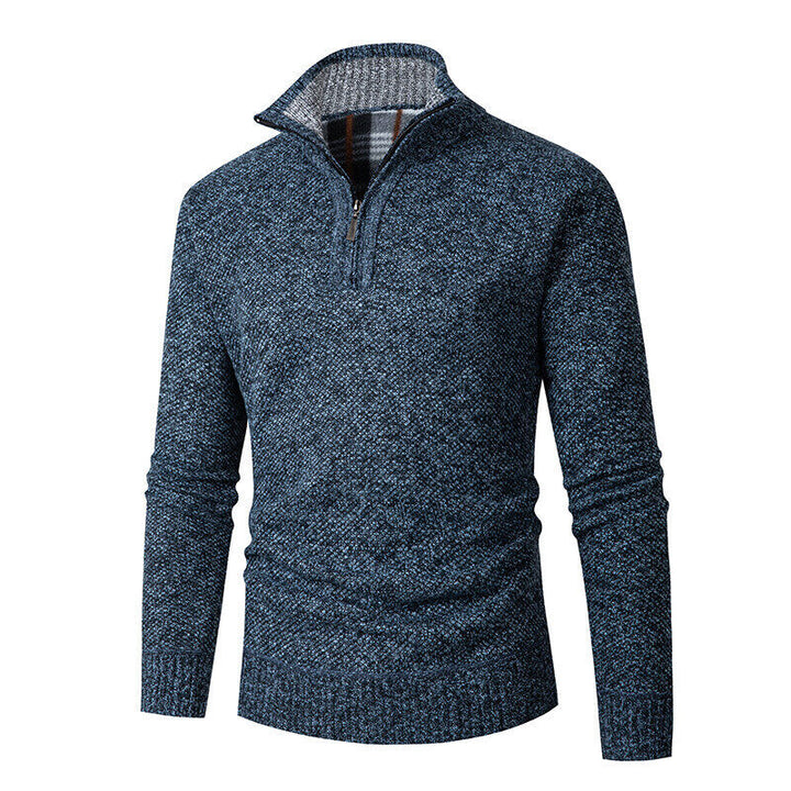 Men's sweater with high collar and practical zipper Lisslune