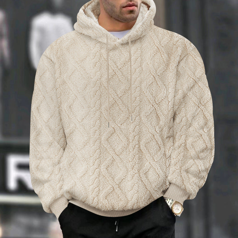 Men's cozy hoodie with textured design and comfortable fit Lisslune