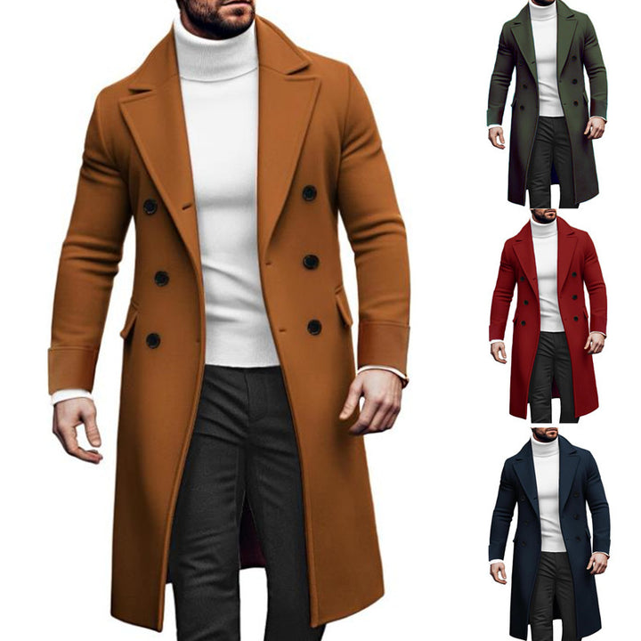 Men's elegant double coat with wide lapels and practical pockets Lisslune