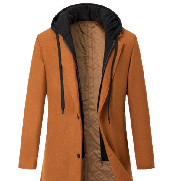 Men's elegant transitional coat with removable hood Lisslune