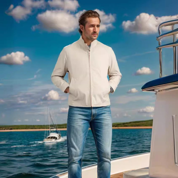 Men's lightweight casual jacket in modern design with stand-up collar Lisslune