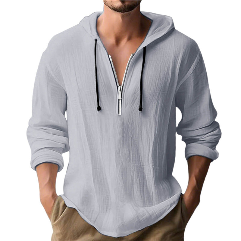 Men's casual hoodie with half-length zipper and breathable fabric Lisslune
