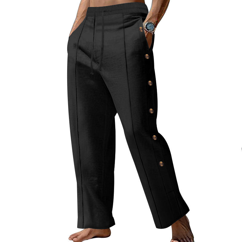 Men's elegant summer pants with side buttons Lisslune