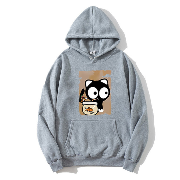 Women's hooded sweatshirt with cute cat design Lisslune